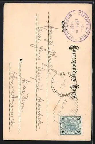 AK Hohe Salve, Gasthaus zum Thenn, Spitze der Hohen Salve mit Kapelle
