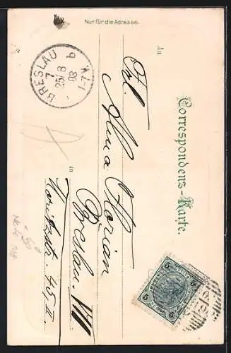 Lithographie Wien, Burgring mit Strassenbahn