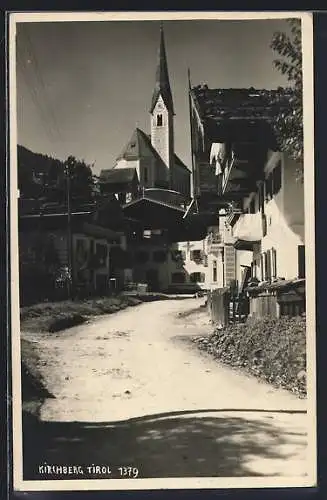 AK Kirchberg, Strassenpartie mit Kirche