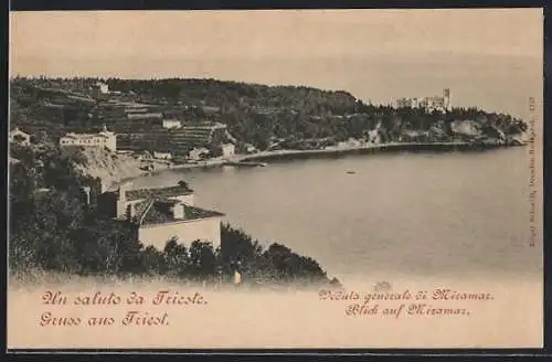 AK Trieste, Veduta generale di Miramar