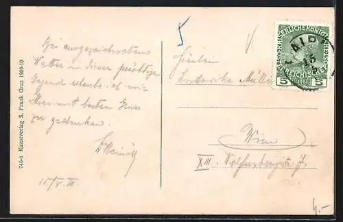 AK Raibl, Ortsansicht mit Raiblersee und Seekopf