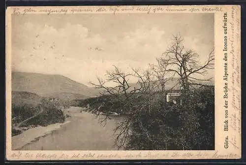 AK Görz, Blick von der Brücke Alponte den Insonzo aufwärts