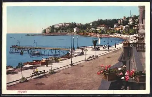 AK Rapallo, Ortsansicht mit Hafen