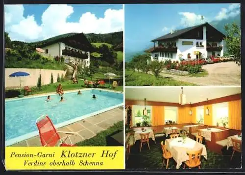 AK Verdins oberhalb Schenna, Pension-Garni Klotzner Hof, Bes. Fam. J. Auer