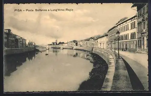 AK Pisa, Ponte Solferino e Lung`Arno Regio