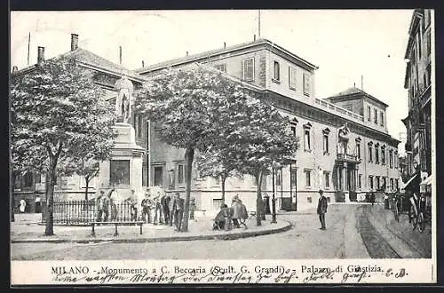 AK Milano, Monumento a C. Beccaria, Palazzo du Giustizia