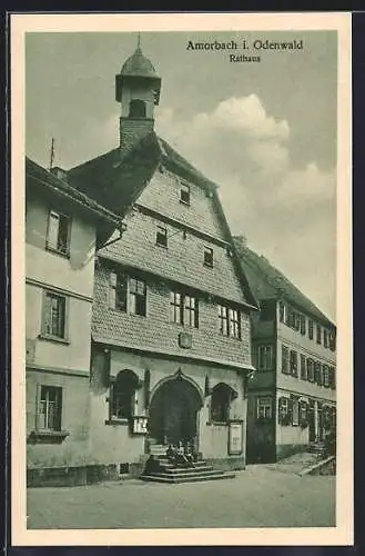 AK Amorbach i. Odenwald, Rathaus mit Kindern