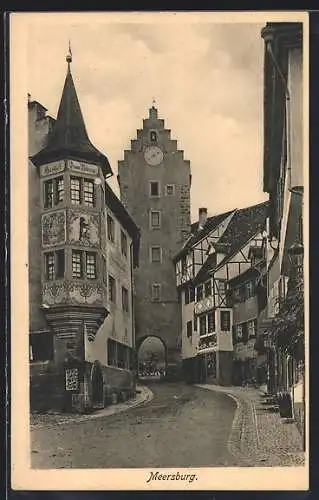 AK Meersburg, Gasthof Zum Bären mit Strassenpartie