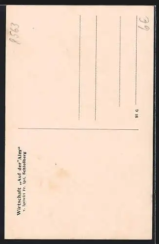 Künstler-AK Osternohe, Zeichnung des Schlosses und Bild der Ruine
