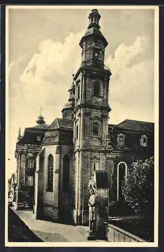 AK Windsheim, Blick auf den Stadtturm und Kriegerdenkmal