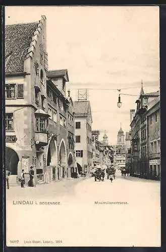 AK Lindau / Bodensee, Partie auf der Maximilianstrasse