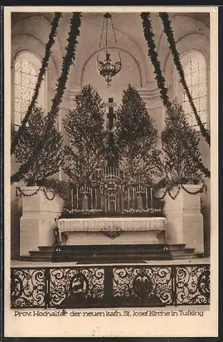 AK Tutzing, Prov. Hochaltar der neuen kath. St. Josef Kirche
