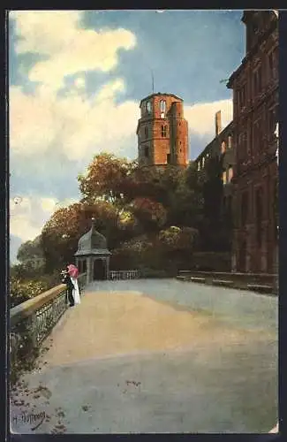 Künstler-AK H. Hoffmann: Heidelberg, Der Schlossaltan