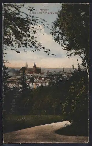AK Erfurt, Blick auf den Ort vom Steigerwall