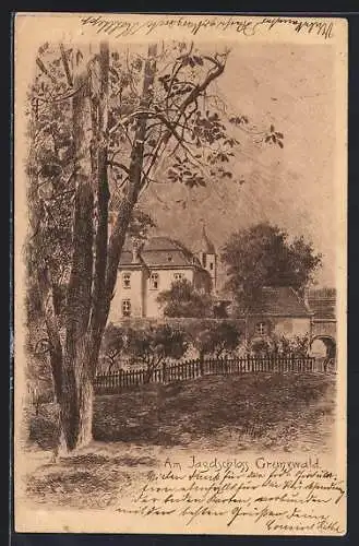 Künstler-AK Grunewald, Am Jagdschloss