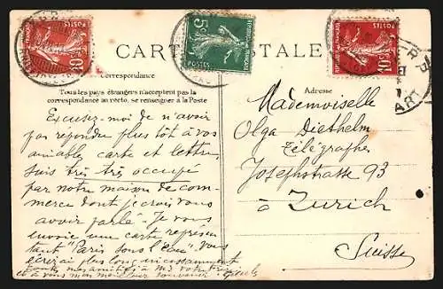 AK Paris, Crue de la Seine 1910, Rue Saint-Honoré en janvier