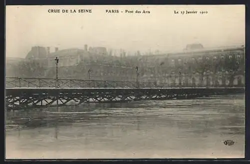 AK Paris, Crue de la Seine 1910 au Pont des Arts