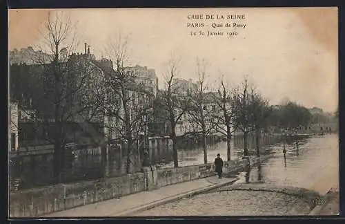 AK Paris, Crue de la Seine au Quai de Passy 1910