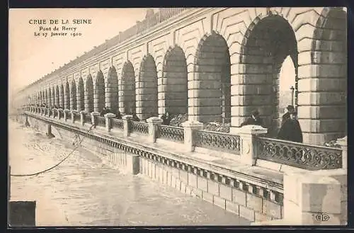 AK Paris, Crue de la Seine au Pont de Bercy, 27 Janvier 1910