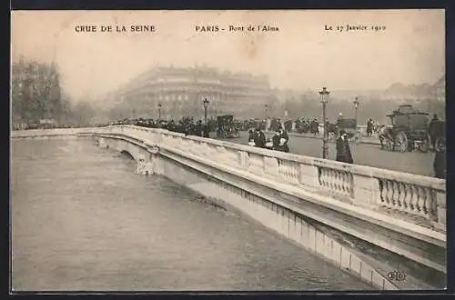 AK Paris, Crue de la Seine 1910 à la Pont de l`Alma