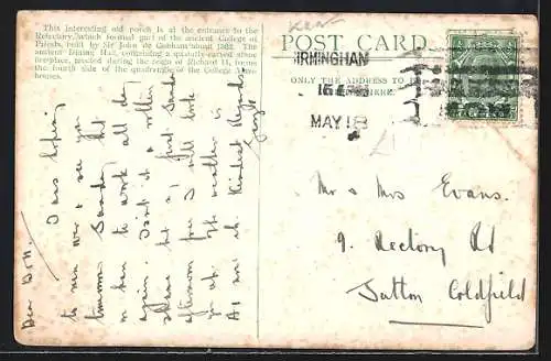 AK Cobham, Quaint Timber Porch, College Almshouses