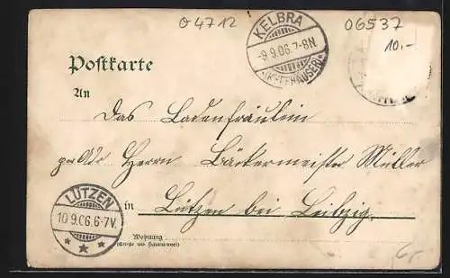 Lithographie Kelbra, Ortsansicht, Burgruine Kyffhäuser, Rothenburg