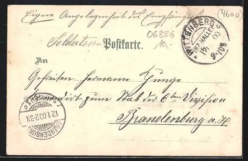Lithographie Wittenberg / Lutherstadt, Lutherhaus, Mittelschule, Melanchthonhaus