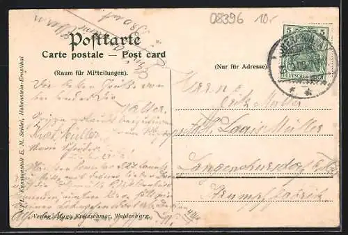 AK Grünfeld, Winkler`s Gasthaus mit Strassenpartie