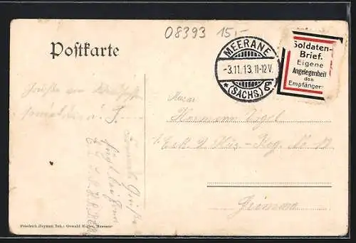 AK Waldsachsen / Meerane, Pohlers Gasthof und Totalansicht im Passepartout