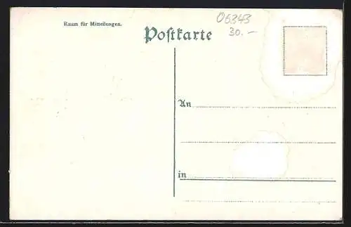 Lithographie Mansfeld, Johanniter Siegenhaus, Schloss Mansfeld, Lutherhaus