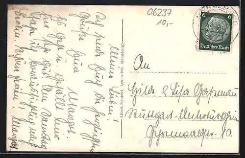 AK Leuna /Merseburg, Siedlungsgasthaus, Ansicht von der Strassenkreuzung