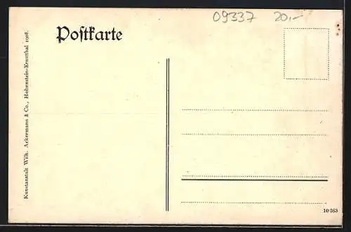 AK Langenberg /Hohenstein-Ernstthal, Gasthof Langenberg, Strassenpartie mit Schule, Gesamtansicht v. d. Langenberger Höhe