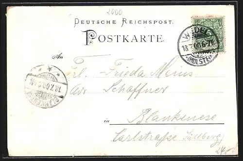AK Wedel, H. Petersens Gasthof mit Strasse, Marktplatz mit Roland, Rahmen, Ornamente