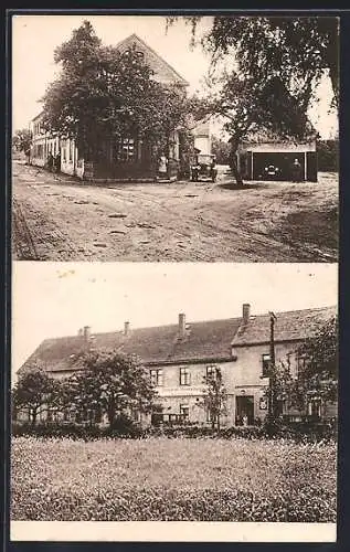 AK Ramsdorf / Lucka, Strassenpartie am Gasthaus