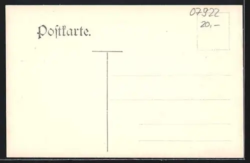 Lithographie Tanna, Bahnhof, Gasthaus zum Schützenhaus, Totalansicht