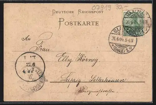 Lithographie Pausa, Hotel Ratskeller, Totalansicht