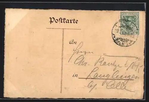 Lithographie Köln, Hotel-Restaurant Luzerner Hof mit Innenansicht, Dominikanerstr. 3