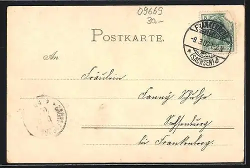 Lithographie Dittersbach / Sa., Gasthof zur Linde und Aussenbereich