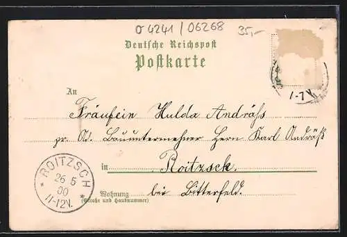 Lithographie Obhausen, Post-Agentur, Totalansicht vom Feld aus