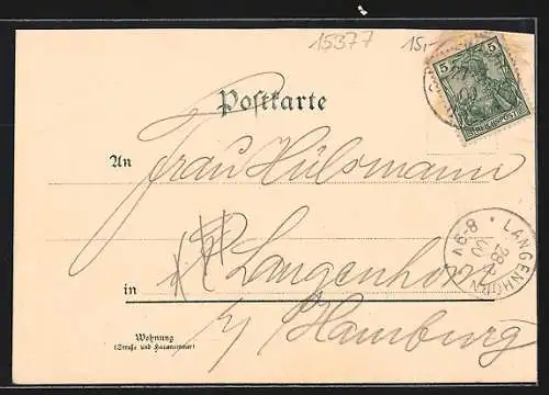 Lithographie Gr. Buckow, Gasthof Herrgott mit Umgebung, Kirche, Amtmannshaus