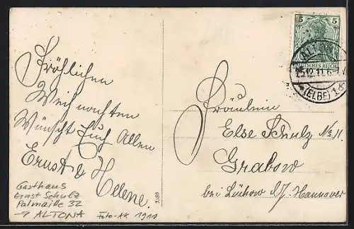 Foto-AK Hamburg-Altona, Gasthaus Elbschloss-Bräu v. Ernst Schulz, Palmaille 32, 1911