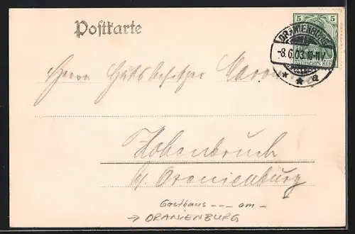 AK Oranienburg, Gasthaus Strandhalle am Lehnitzsee