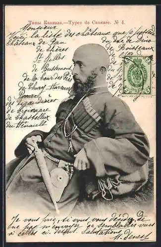 AK Mann aus dem Kaukasus in traditioneller Kleidung