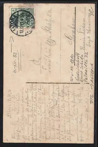 Foto-AK Hamburg-Altona, Gasthaus Elbschloss-Bräu v. Ernst Schulz, Palmaille 32, 1910
