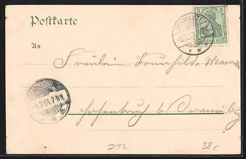 Lithographie Vehlefanz, Gasthof v. W. Vogel, Kirche, Dorfstrasse