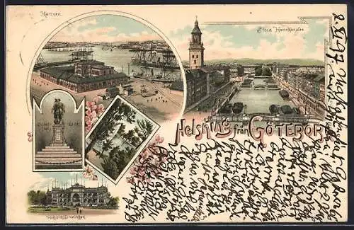 Lithographie Göteborg, Hamnen, Stora Hamnkanalen, Trädgardsföreningen