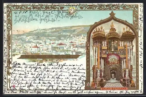 Lithographie Nazareth, Saint Sepulcre, Panorama