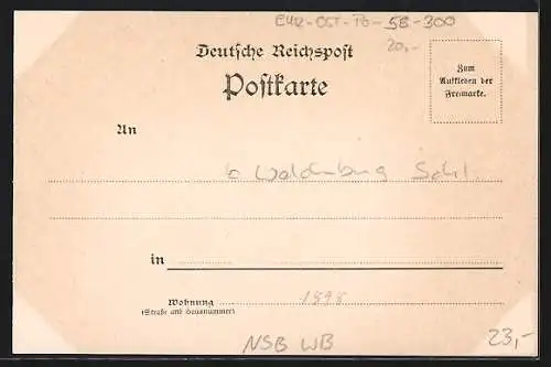 AK Neuhain, Gasthof und Ortsansicht im Eichenlaub-Passepartout