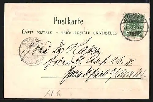 Lithographie Algier, Panoramablick auf die Stadt, Grab einer mauretanischen Königin