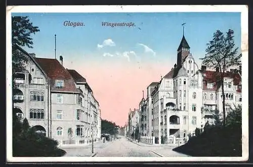 AK Glogau, Villen in der Wingenstrasse